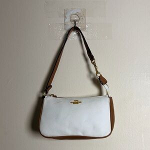Coach White and Tan Shoulder Bag